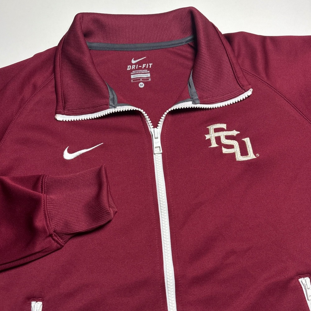 Nike Mens FSU Florida State Seminoles Dri-FIT Full Zip Track Jacket Garnet M - Picture 3 of 8